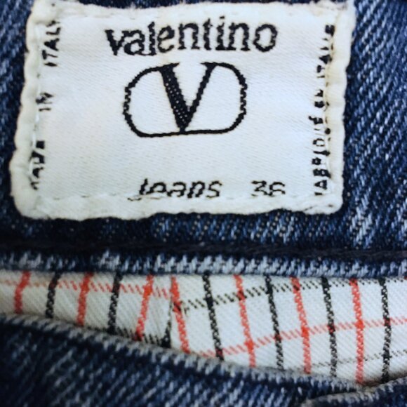 Valentino Italy Designer Jeans Logos Cotton Lined Blue Women’s Size EUC 36 US 8 - Picture 14 of 14